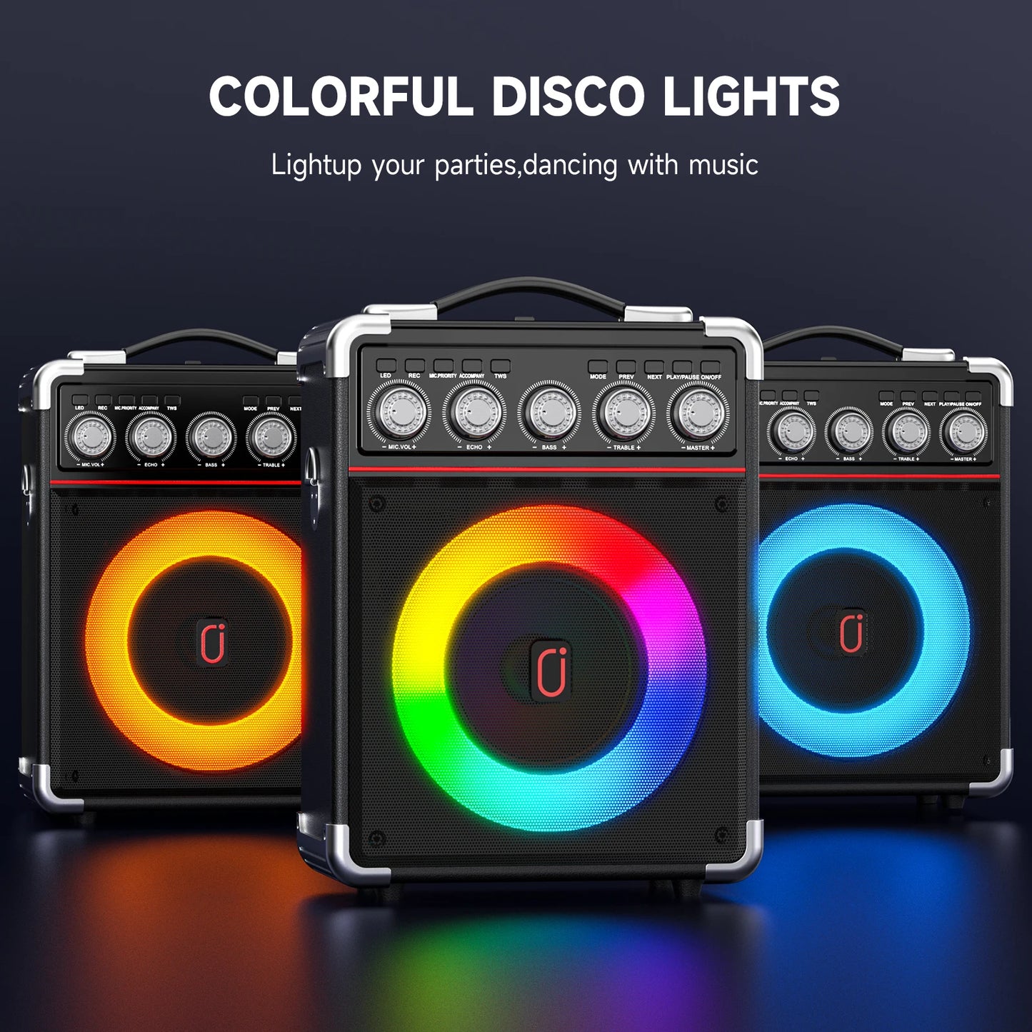 Portable Bluetooth Karaoke Speaker with Mic for Adults and Kids