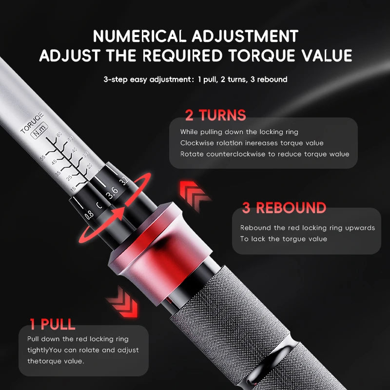 Adjustable Torque Wrench Kit 4-165 Ft.lb for Vehicles