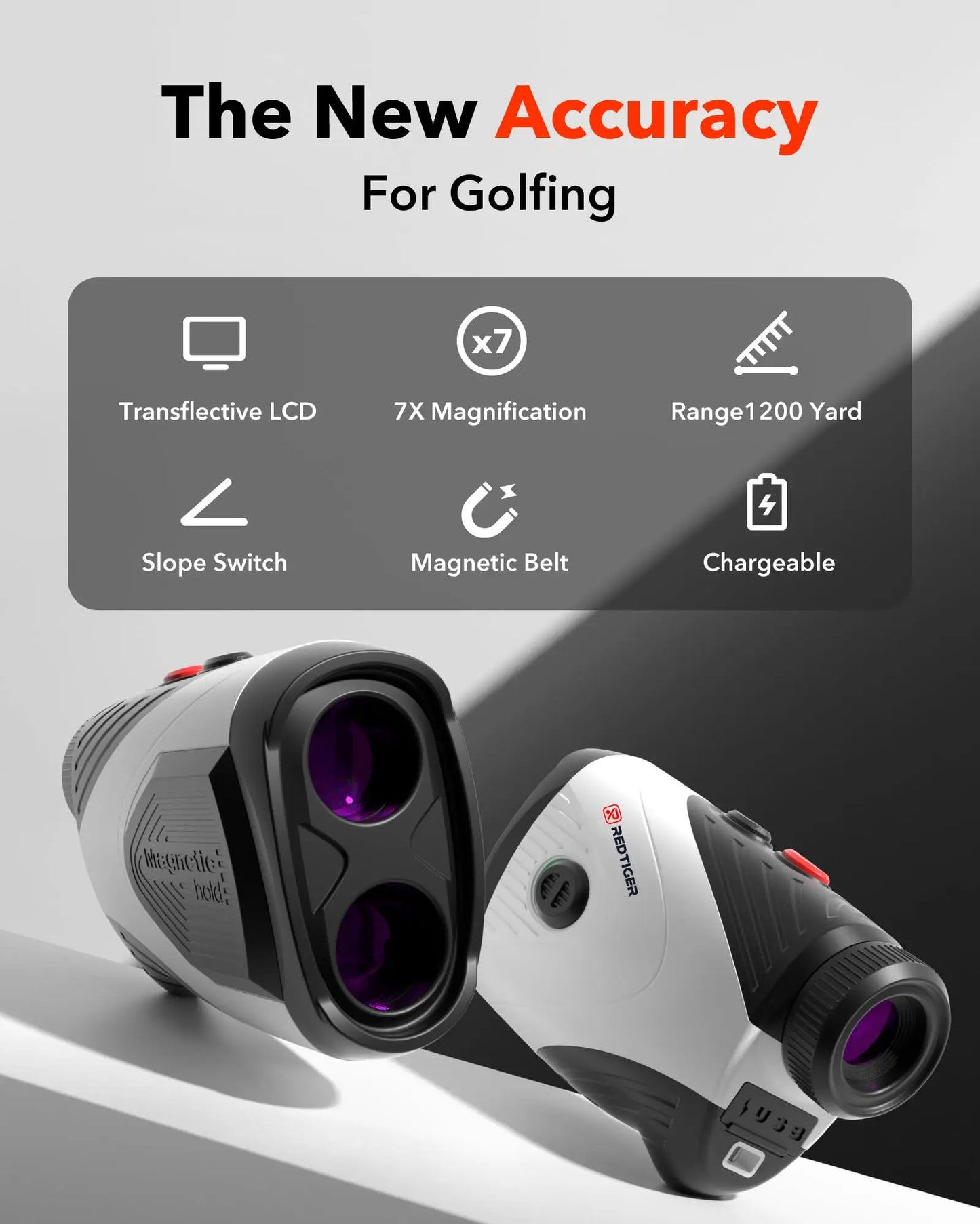 7X Golf Rangefinder with Slope 1200 Yard Rechargeable