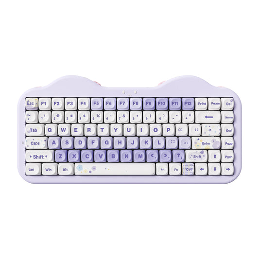 Cute Gasket Mount Mechanical Keyboard Wireless RGB Purple