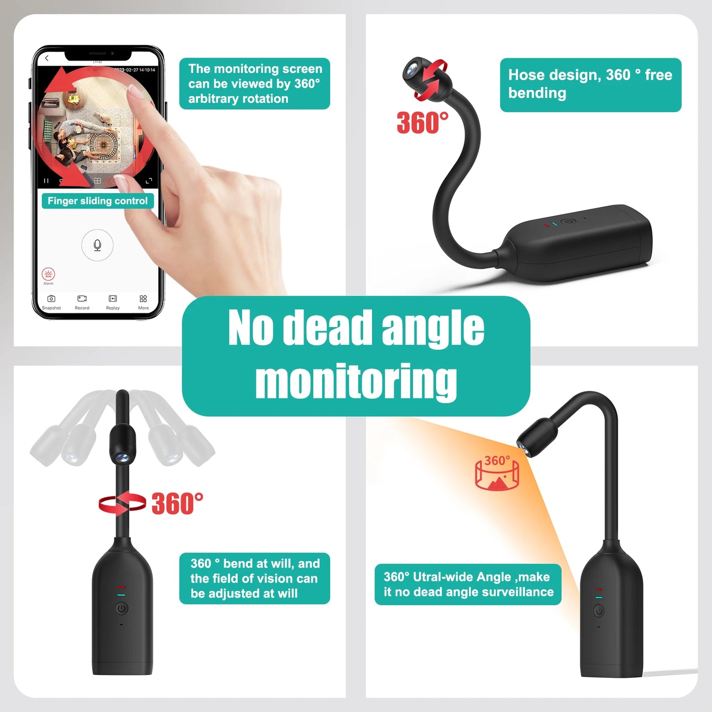 4K 360 Degree Wireless IP Camera Motion Detection 128GB