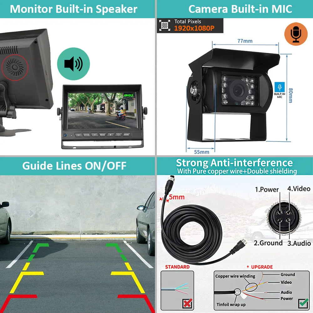 Truck Backup Camera System 10m with Audio