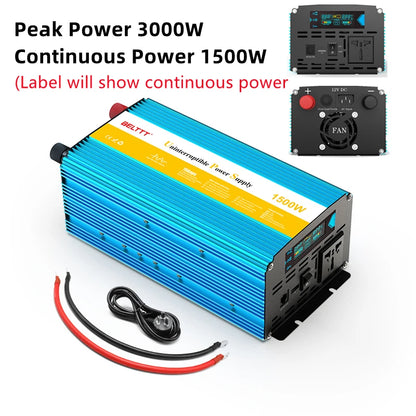 Compact 12V Car Power Inverter 3000W Pure Sine