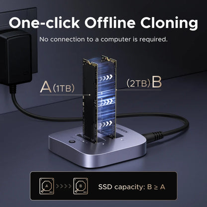 Dual-Bay M.2 SSD Enclosure with 4TB Storage Support