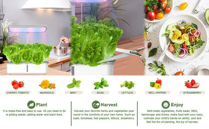 Smart Indoor Herb Garden Kit with LED Grow Light
