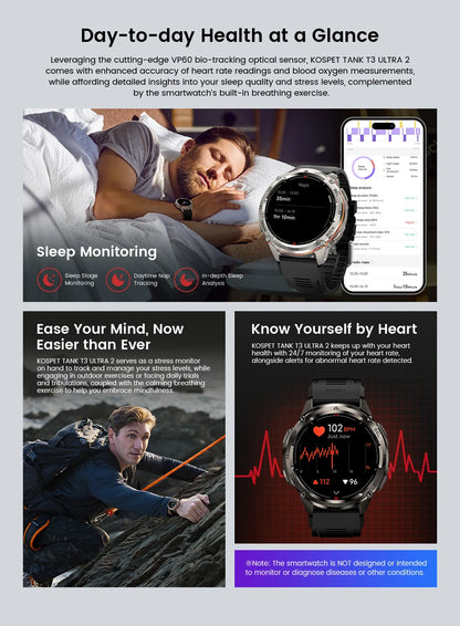 Ultra Tough Smartwatch 5ATM Waterproof with Barometric Sensor