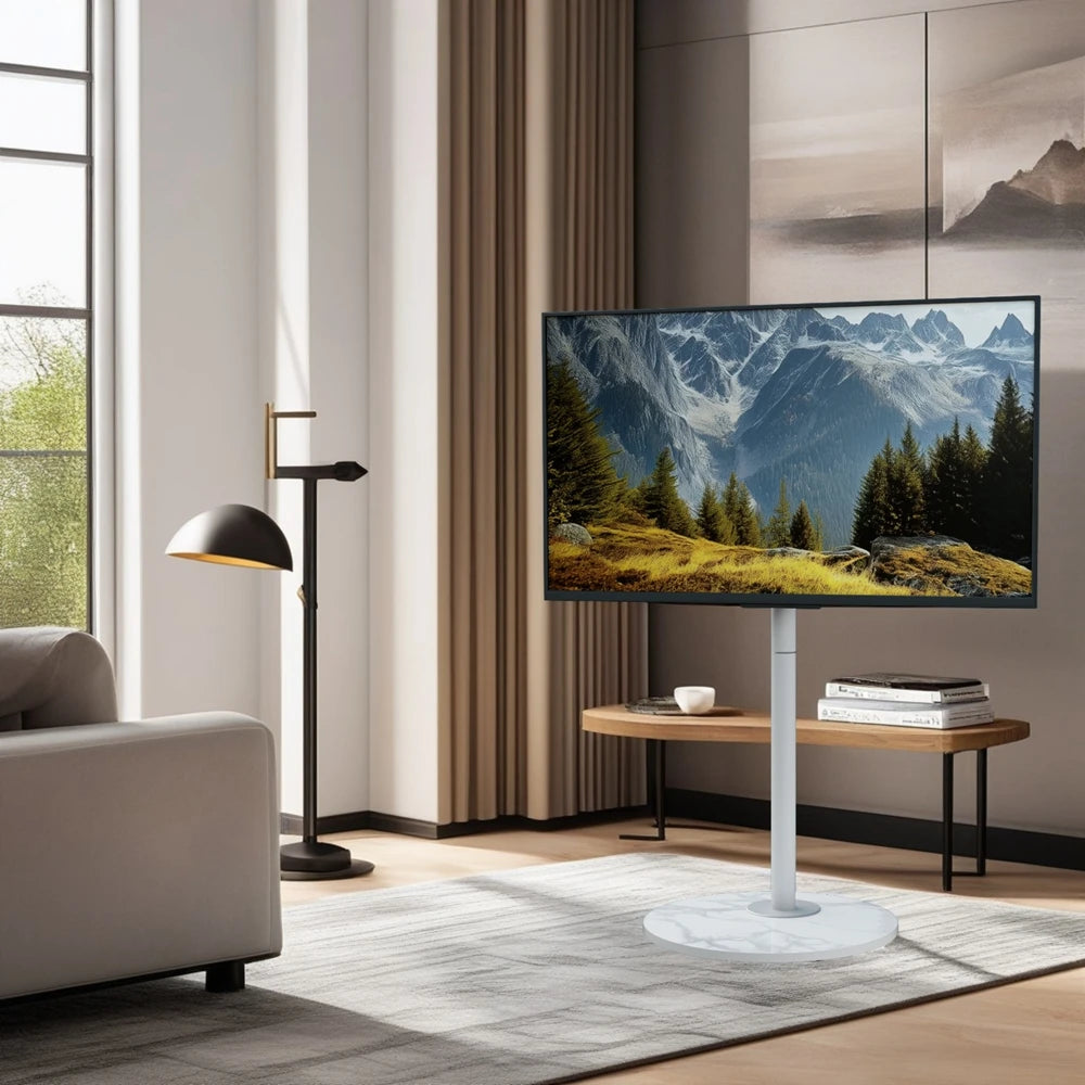 Adjustable Corner TV Stand with Wheels 40-75 Inch