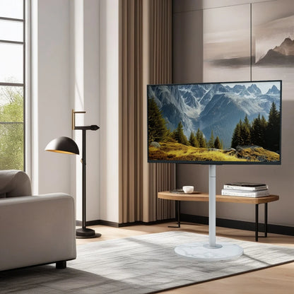 Adjustable Corner TV Stand with Wheels 40-75 Inch