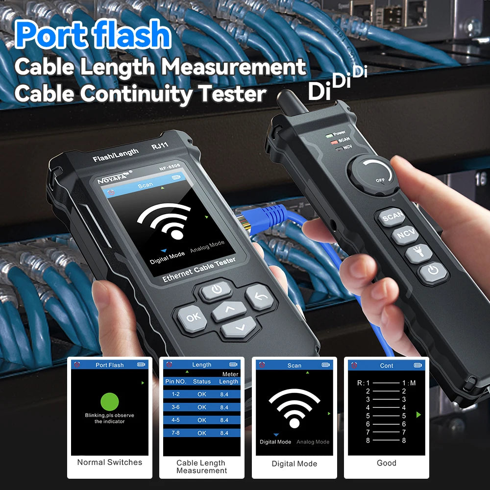 Professional Ethernet Cable Tester for Flash & POE