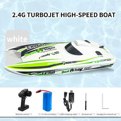 TX768 RC Boat White 30km/h Brushless High-Speed Remote