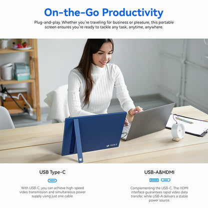 16" Portable Gaming Monitor 1200P IPS Blue