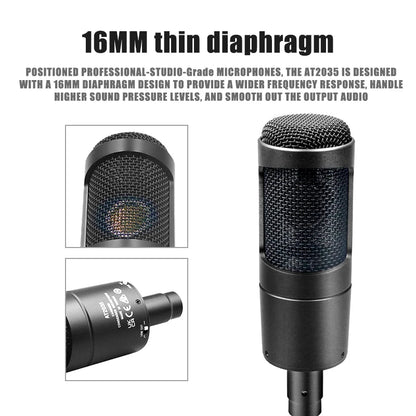 Studio Condenser Microphone AT2035 Noise Cancelling Recording