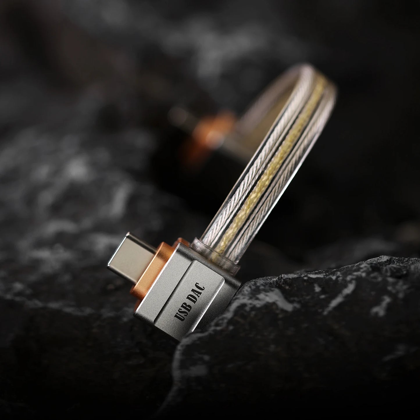 USB-C OTG Cable Pure Silver L-Shaped DAC Audio Cable
