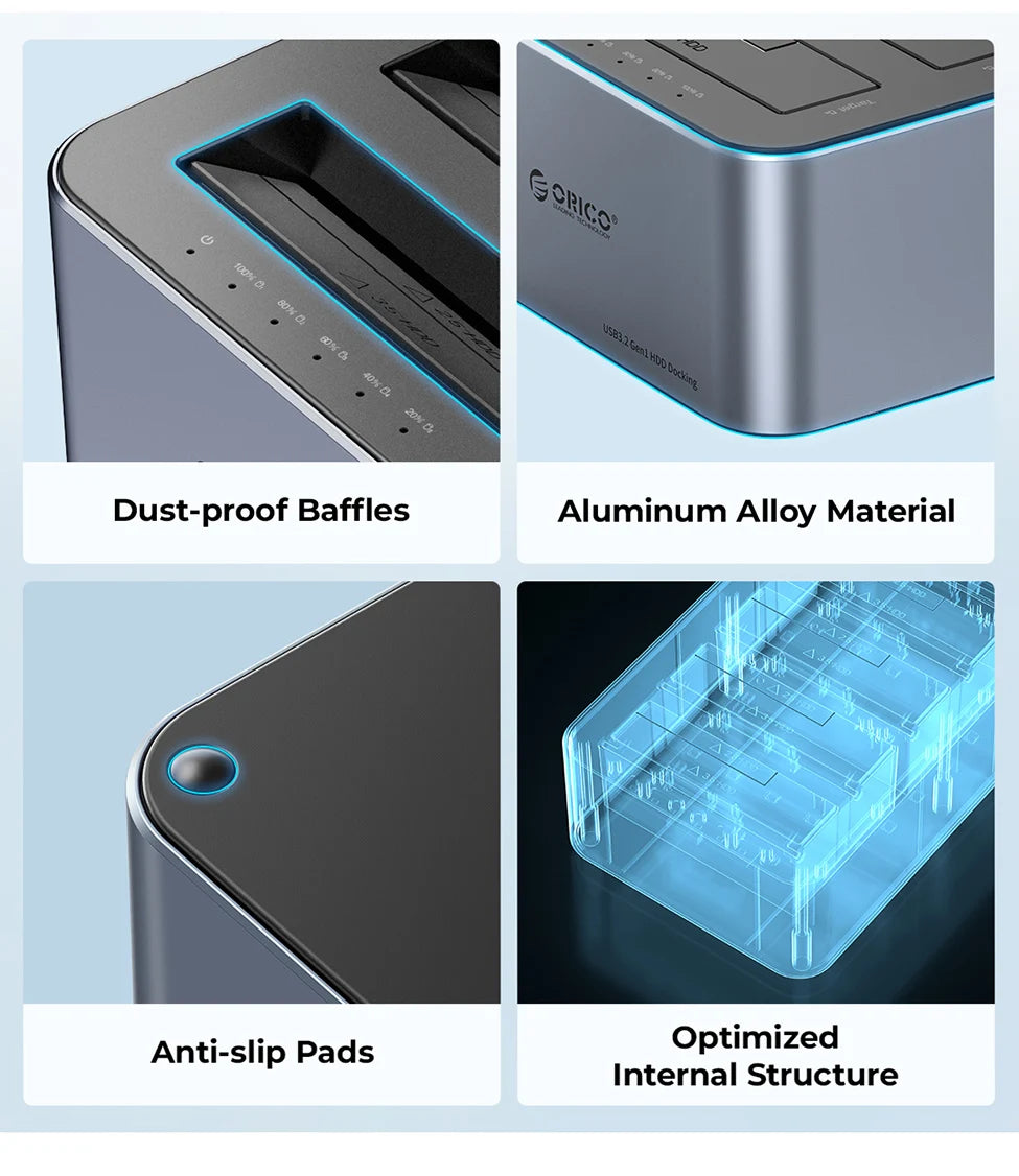 Four Bay SATA HDD Dock with USB 3 Point 2 Interface