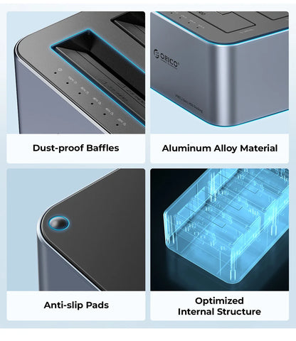 Four Bay SATA HDD Dock with USB 3 Point 2 Interface