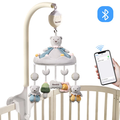 Bluetooth Baby Mobile with Music and Lights for Crib