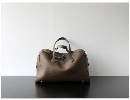 Women’s Leather Laptop Tote Bowling Work Handbag Khaki