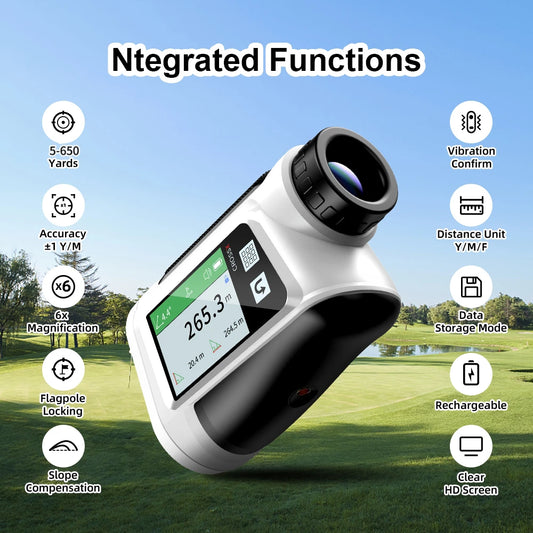 Portable 650Y Golf Range Finder White Display