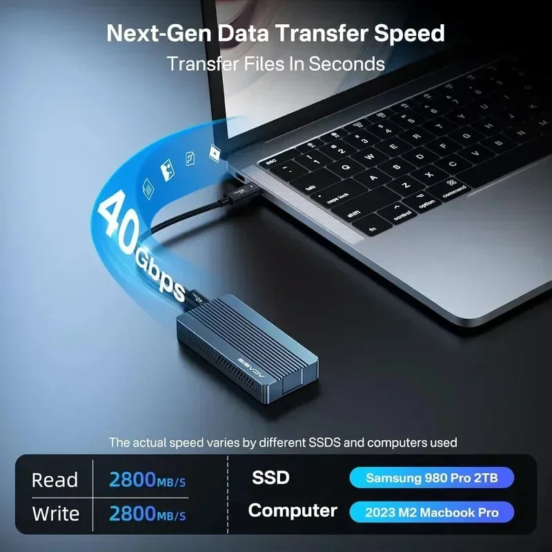 Active Cooled 40Gbps USB4 NVMe Enclosure with Fan