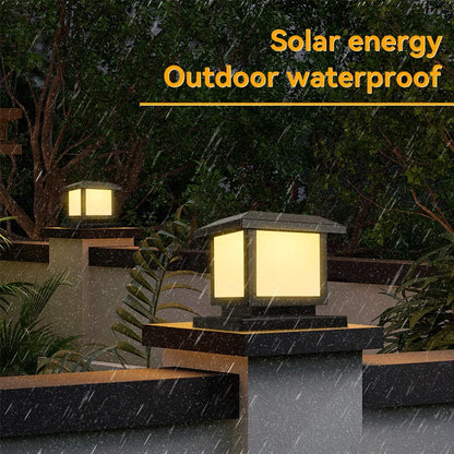 20cm Waterproof Solar LED Post Lights 2 Pack