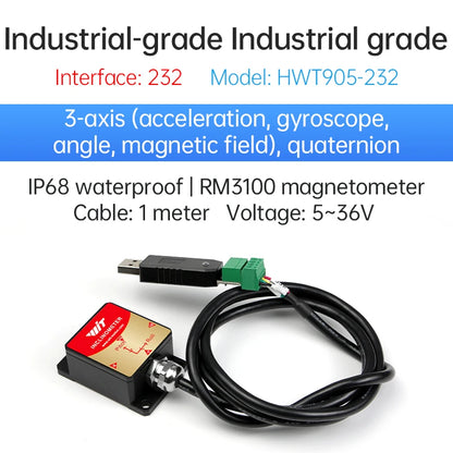 IP67 Waterproof Tilt Angle Sensor with Relay Alarm RS232