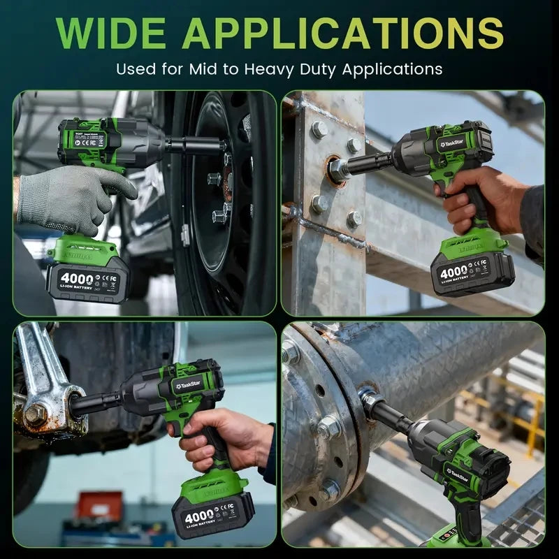 Cordless 1/2 Inch Brushless Impact Wrench 2000Nm with 4.0Ah Battery