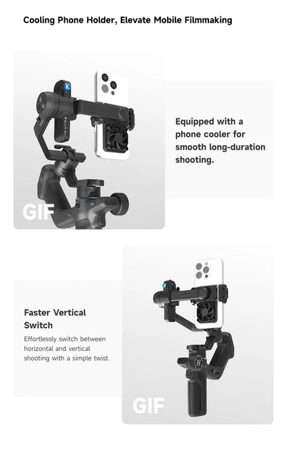 Compact Mini 3 Gimbal with Smooth Stabilization