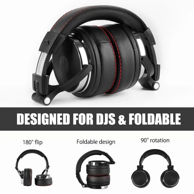 Over-Ear Studio Headphones with Microphone for PC and Phone