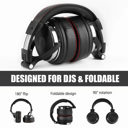 Over-Ear Studio Headphones with Microphone for PC and Phone