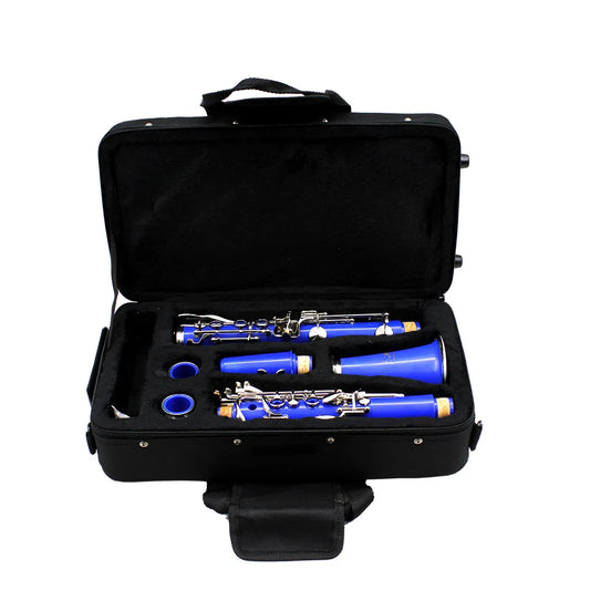 Blue Bb Clarinet 17 Keys Professional Woodwind Instrument