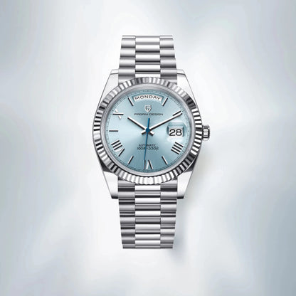 Luxury Automatic Mens Watch Sky Blue Dial