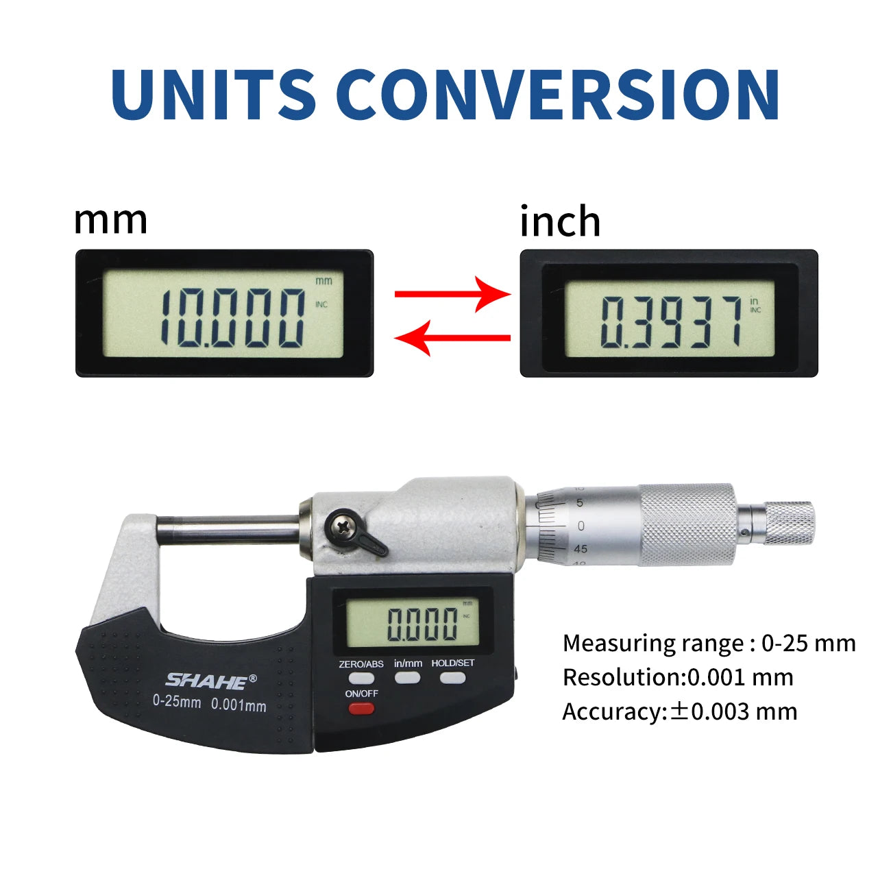 Digital Micrometer 75-100mm Electronic Outside Measuring Tool