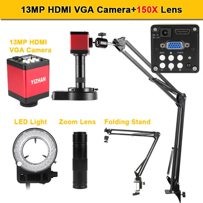 4K 48MP Soldering Microscope with LED Lighting and Metal Frame
