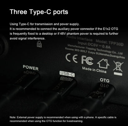 White 2-in-1 OTG Audio Interface for PC & Phone