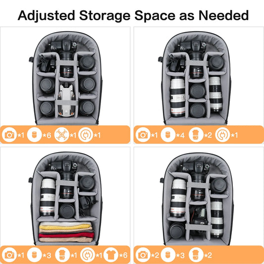 Large-Capacity Waterproof Camera Backpack for DSLR & Drone