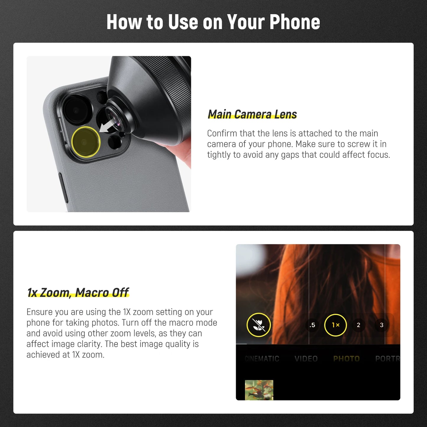85mm HD Telephoto Phone Lens 2.5X Magnification
