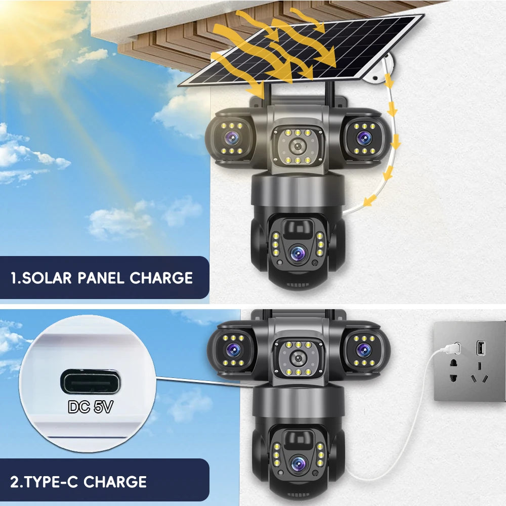 4G Solar Outdoor CCTV Camera 6K 12MP with Night Vision