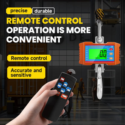 1500KG Large LCD Crane Scale Auto Lock Hook