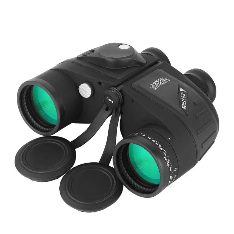 HD 10x50 Binoculars Waterproof Rangefinder Compass Black