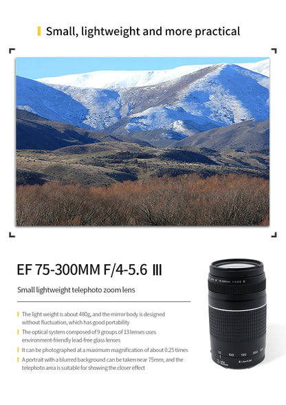 Telephoto Zoom Lens Canon EF Mount 75 to 300mm F4