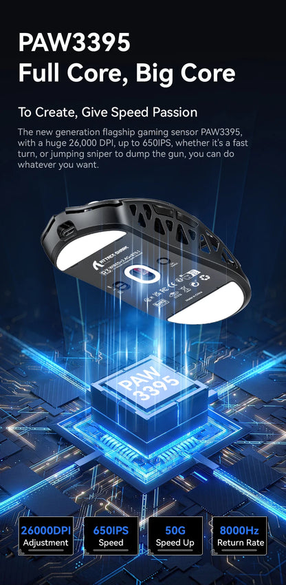 Ergonomic 8K Hz Gaming Mouse White Edition