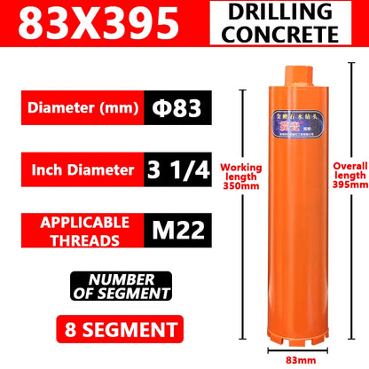 Welded Diamond Core Drill Bit for Reinforced Concrete Drilling