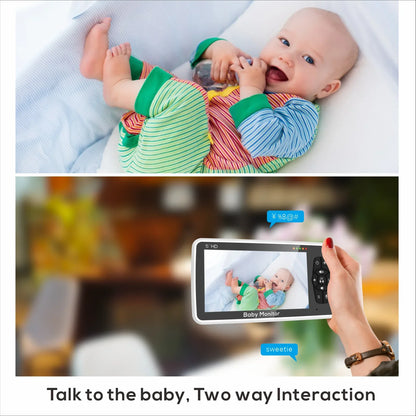 Portable 5" Baby Monitor 4X Zoom Night Vision