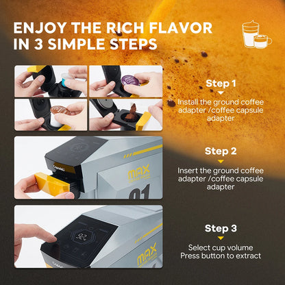 4 in 1 Capsule Coffee Machine Espresso and Cappuccino Maker