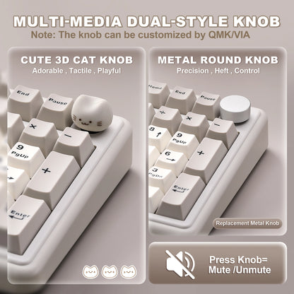 Wireless QMK VIA Mechanical Keyboard RGB Hot Swap Beige