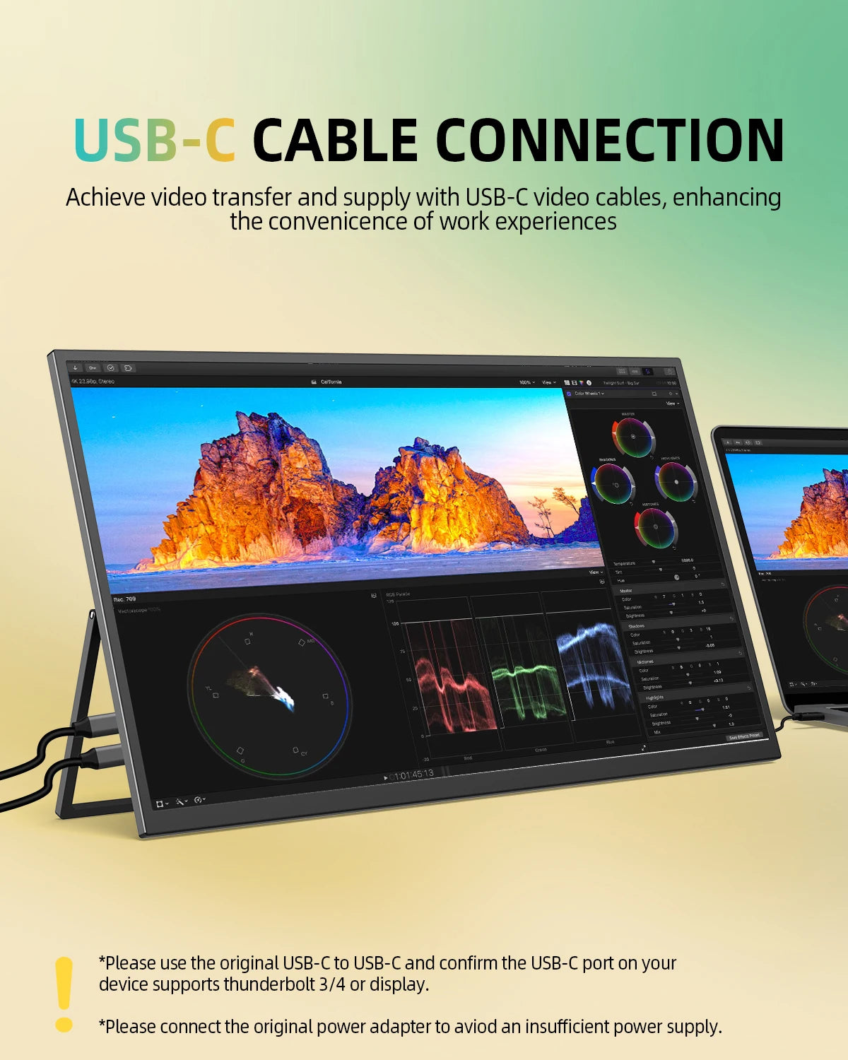 22” Portable Gaming Monitor 2560x1440 QHD LED Display