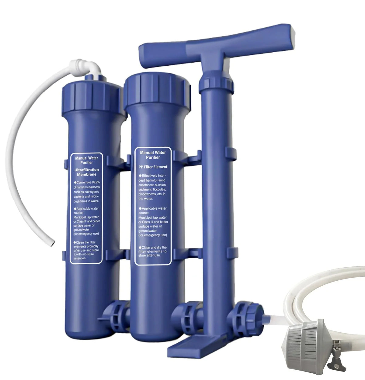 Manual Water Purifier Pump 0.01μm Filter 3000L