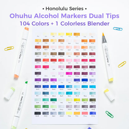 104 Colour Fine Tip Alcohol Art Marker Set