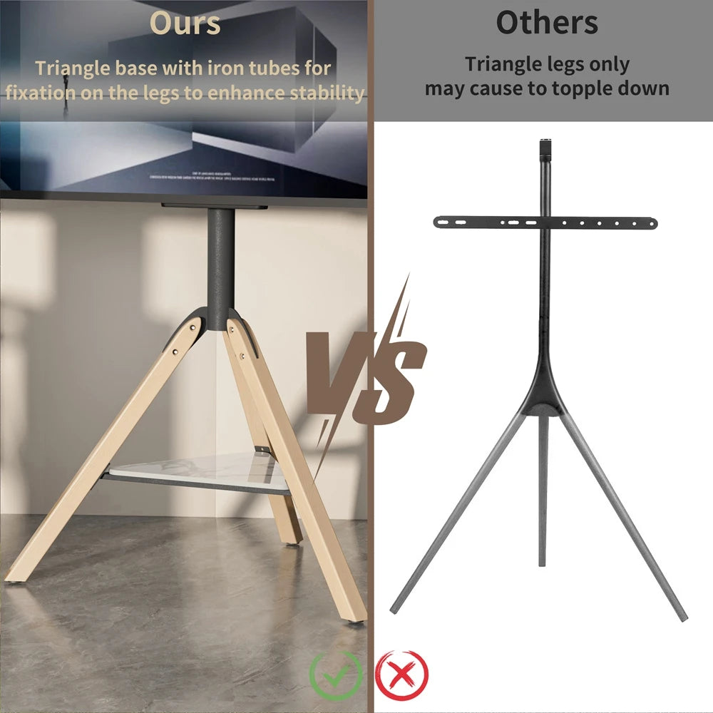 Height Adjustable Floor TV Stand for 40-75" Screens
