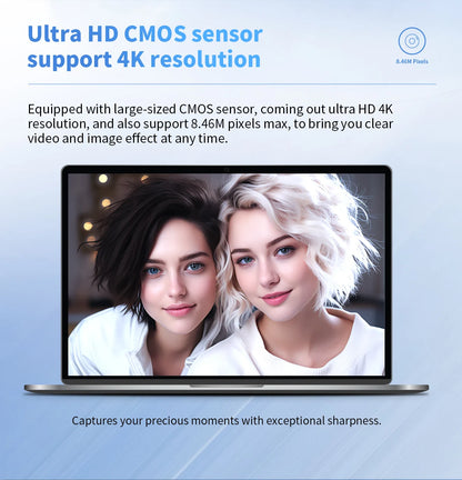 Auto-Focus 4K Webcam for Video Conferencing